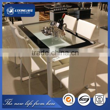 LT1051+LY1051#two-layer inlay imported glass dining table