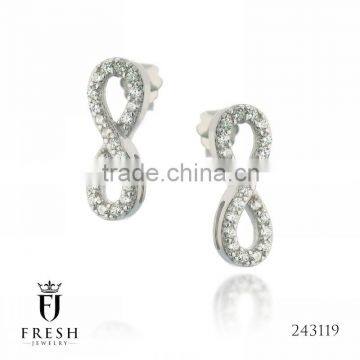 Fashion 925 Sterling Silver Earring - 243119 , Wholesale Silver Jewellery, Silver Jewellery Manufacturer, CZ Cubic Zircon AAA