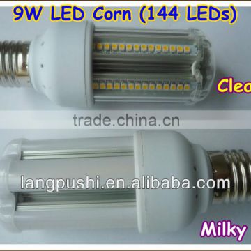 IP44 9W led corn bulb (clear or milky cover)