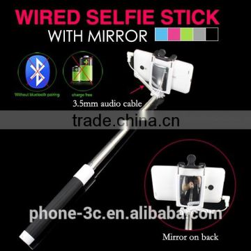 Selfie Stick with Mirror, Cable Selfie Stick, Customize logo selfie stick for Gionee Elife E7