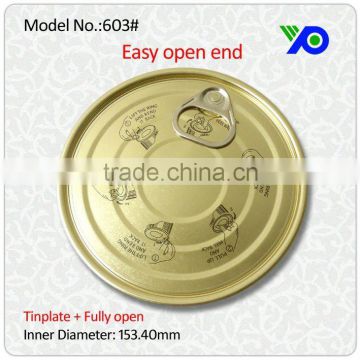 603 Tinplate lid for easy open cans 153.4mm