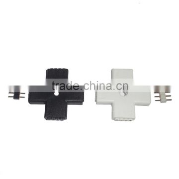 Shenzhen LED Strip light with "T" "L" shape cross connector white/black 4 pin connector