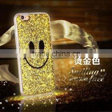 Hot selling Super cute smile glitter case for iphone 6s