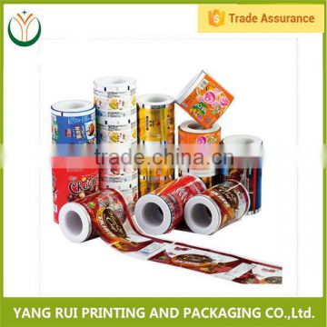 Customized Loop Handle tea plastic film roll,200mic plastic film roll,flexible printing and lamination package