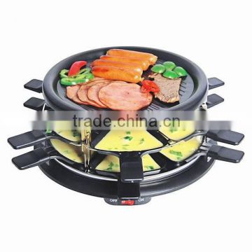 Double layer electric raclette grill
