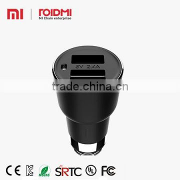 Roidmi wholesale multi-function Fashional Design Bluetooth Usb car charger 2 port with output 5V 2.4A 2nd gen