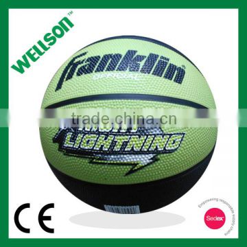 Glow in dark rubber basketball