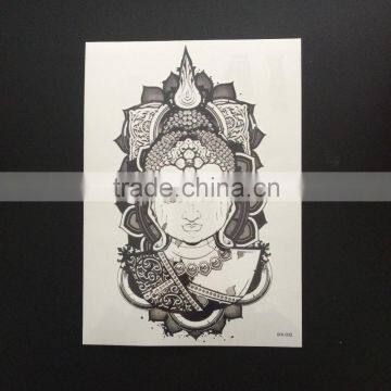 WX- 032 Customized Buddha Head Body Art Sticker/ Black Temporary Tattoo Sticker