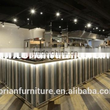 Lighted stylish design solid surface made bar countercoffee kiosk