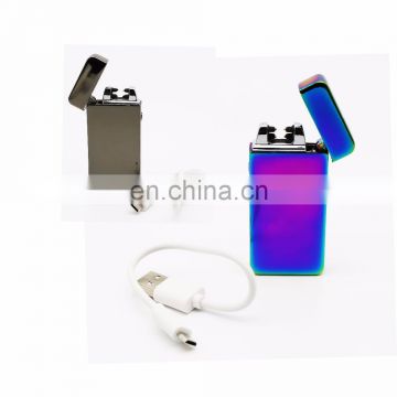 2017 New Style Windproof Cigarette USB Lighter ,Double ARC LIGHTER