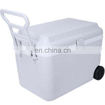 50L Heavy Duty Wheels Large Water Plug Portable Outdoor Ice Chest Cooler Box