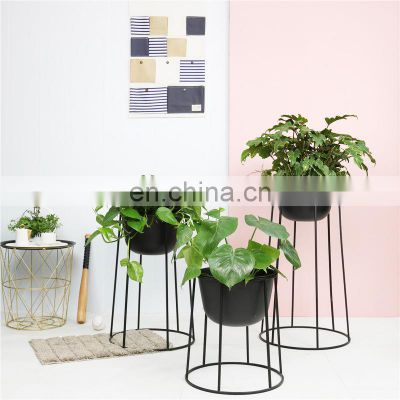 Balcony Self Watered Black Succulent Holder Flower Nordic Indoor Metal Luxury Plant Pot Stand