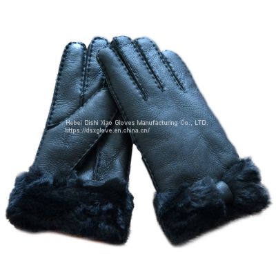 Winter Gloves Real Australia Double Face Sheepskin Ladies Sheepskin Leather Gloves for Women