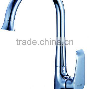 6806A Unique Brass Ceramic Cartridge Chrome Plated Kitchen Sink Faucet with Single Handle