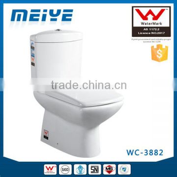 Two-piece MEIYE Watermark S/P Trap with GEBERIT or R&T Fitting Soft Cover, Australian WELS WC-3882