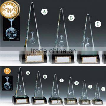 Newest new products crystal glass sandblasting award