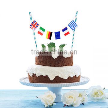 Unique custom design party cake flag banner cake decoration paper flag cake banner