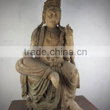 Chinese antique Buddha GuanYin WoodenStatus