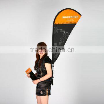 Promotional outdoor teardrop backpack banner