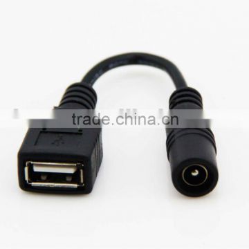 5.5*2.1mm DC to female USB power charge cable