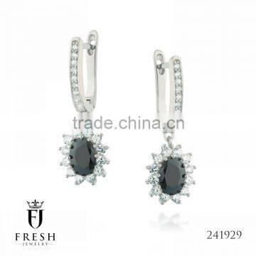 Fashion 925 Sterling Silver Earring - 241929 , Wholesale Silver Jewellery, Silver Jewellery Manufacturer, CZ Cubic Zircon AAA