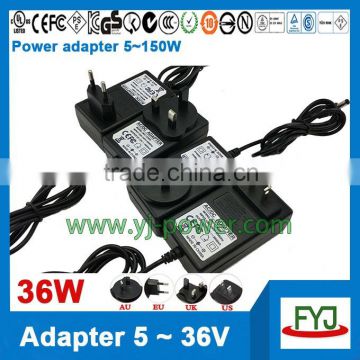 OEM ODM 30v ac power adapter 36w with input 100 - 240v ac