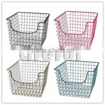 Metal wire storage bin basket/ colorful powder coating