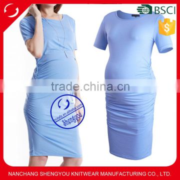 Custom spandex bamboo fiber plain maternity dresses