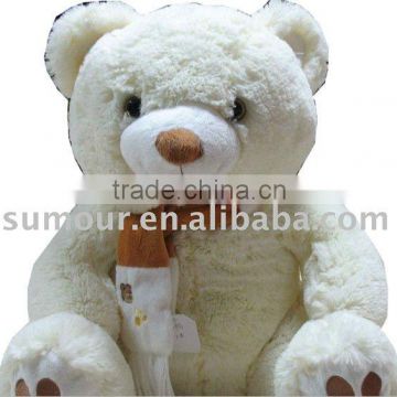 12" White Teddy Bear Wth beautiful Scarf