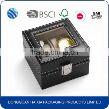 Custom design mens leather watch packaging box with pillow