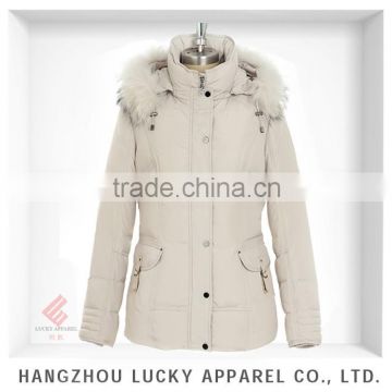 lady women fashion real fur winter down jacket LK15001-A