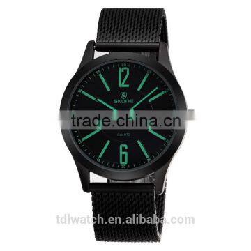 black dial IP all black color stailness steel band chain band watches/sport watch