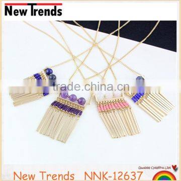 China factory direct sale new design natural stone chain tassel necklace jewelry