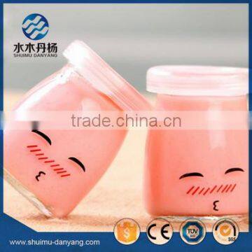 Fancy pudding glass bottles mini glass bottle with plastic lid