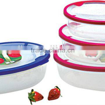 3 pieces large plastic oval food grade container with lids
