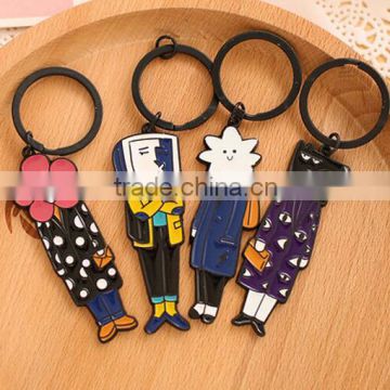 Korea Japan 3D metal cute cartoon figure shaped gifts keychain,promotional cheap custom made cartoon characters keychain