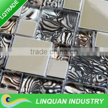 brushed stainless steel mosaic tile for Interior decoration