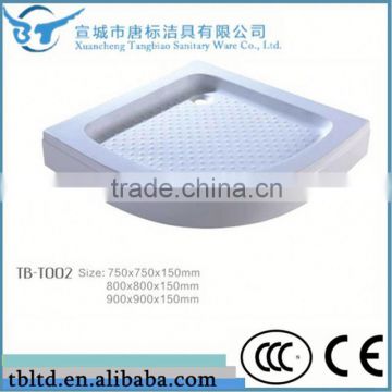 Factory made directly TB-T002 corner cheap deep fiberglass acrylic freestanding shower tray