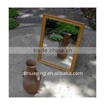 Silver Mirror with Wooden Frame