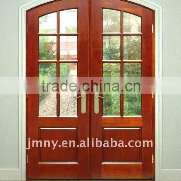solid wooden glass door