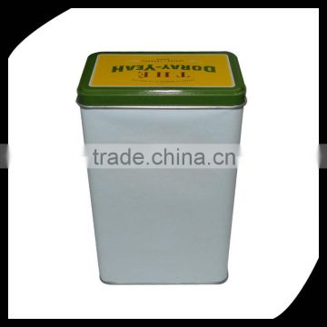 popular rectangle metal tin can / coffee tin box/tin tea packaging box