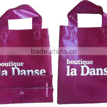 soft loop handle plasitc bag with square bottom