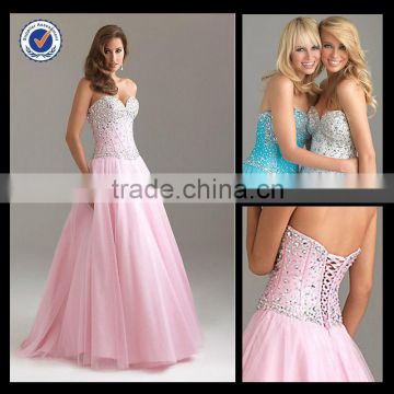 Wholesale Custom Made Sexy Sweetheart Blue Chiffon Crystals Homecoming Dress