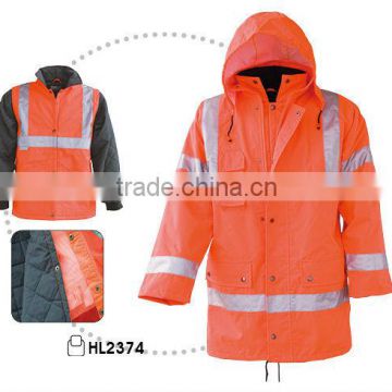 4 in 1 high visibility reflective safety parka