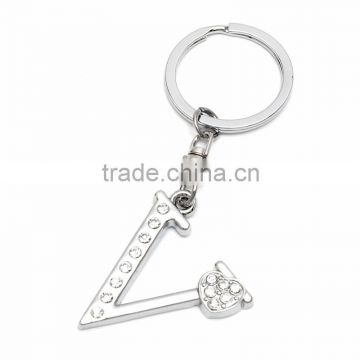 Beautiful Diamond V Letters Key chain keyring . V design Crystal Letters keychain keyring