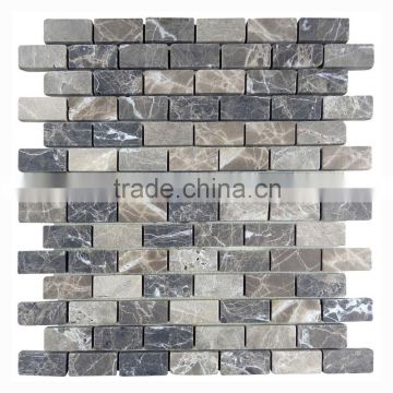 tumbled dark emperador brown subway marble mosaic tile stone