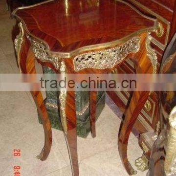 Antique table - french table with brass - french coffee table with ormolu