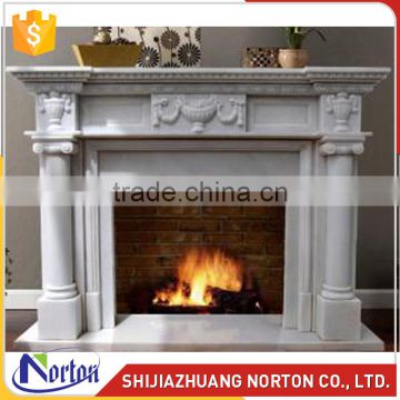 Pure white antique marble fireplace travertine mantels for sale NTMF-F012LI