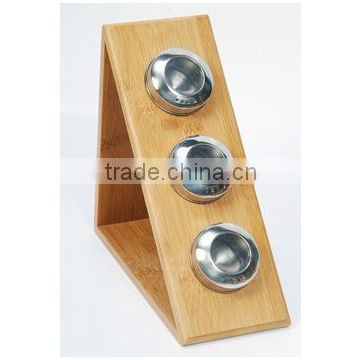 Spice Bottle With Bamboo holder # 90039