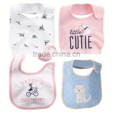 Fashion Design Cute Animal Baby Bibs Three Layers Waterproof baby bandana drool bibs
